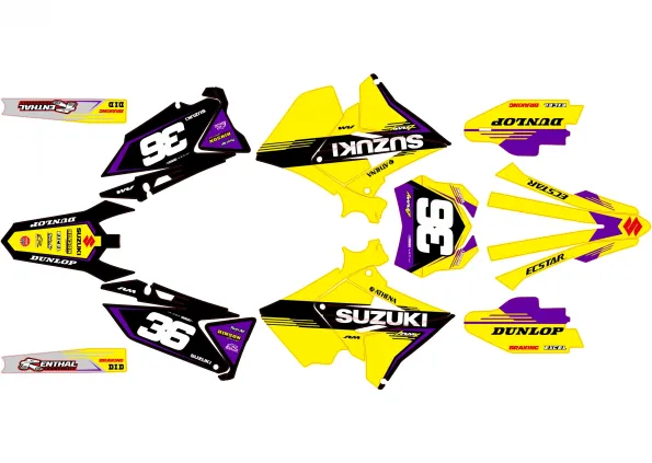 kit déco suzuki 125 / 250 rm polisport restyle détail violet