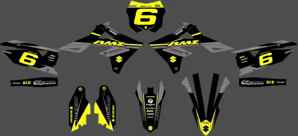 kit déco suzuki 450 rmz (2018 2024) racing noir