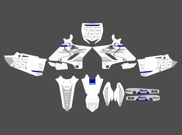 Kit grafiche bianche di fabbrica per Yamaha 125 YZ (2015 2021).