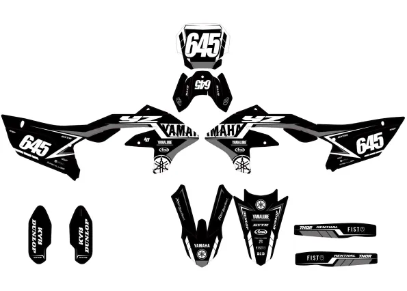 yamaha 450 yzf (2023 2024) race black graphic kit