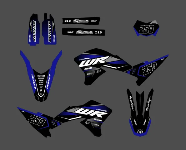 yamaha wr250x graphic kit – race blue