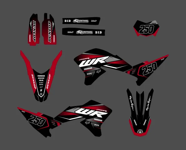 yamaha wr250x graphic kit – race red