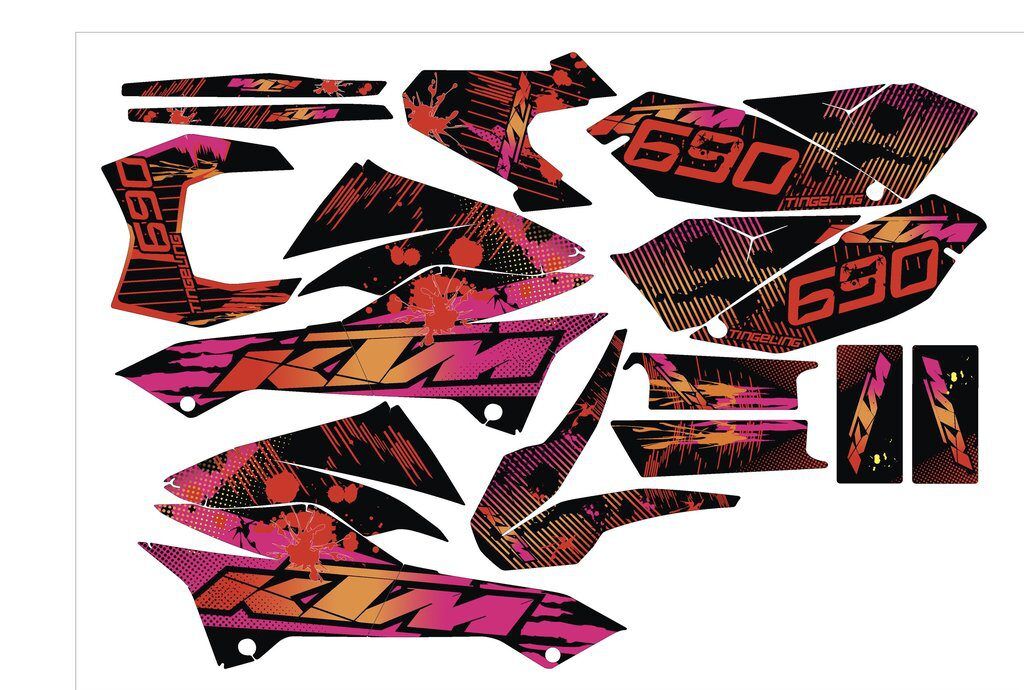 Kit DÉco Ktm 690 Smcr 2012 Red