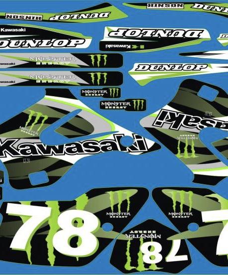 Kit Deco Kawasaki Kx 125 250 1994 1998 Monster #2