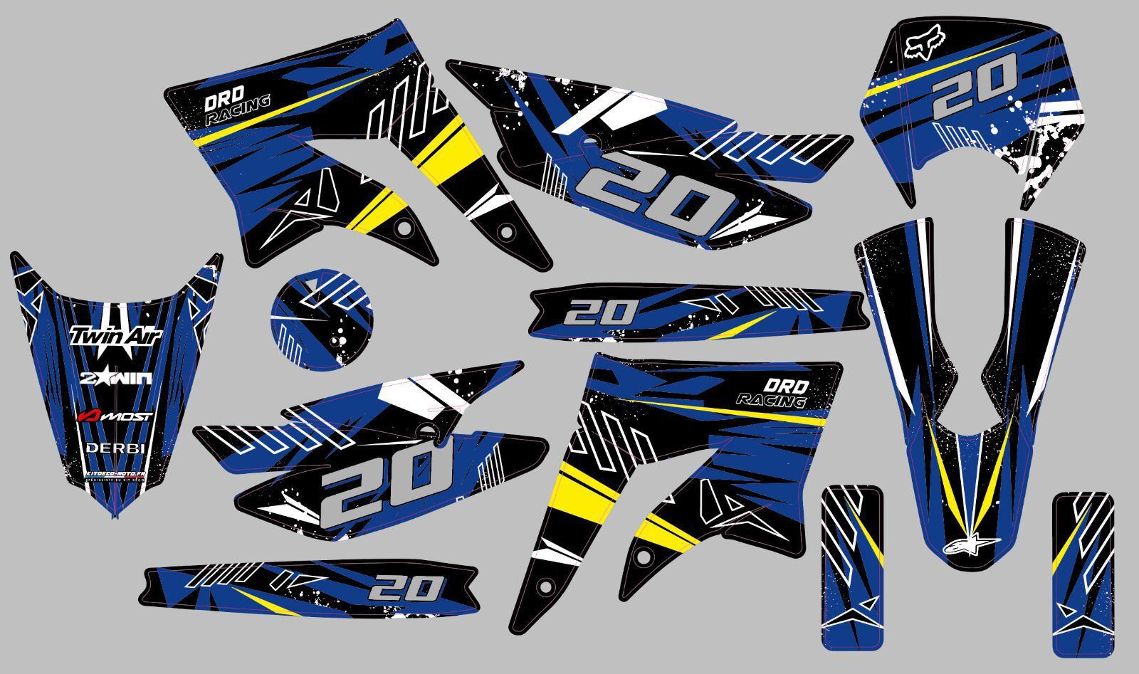 kit deco derbi senda xtreme trace bleu 2