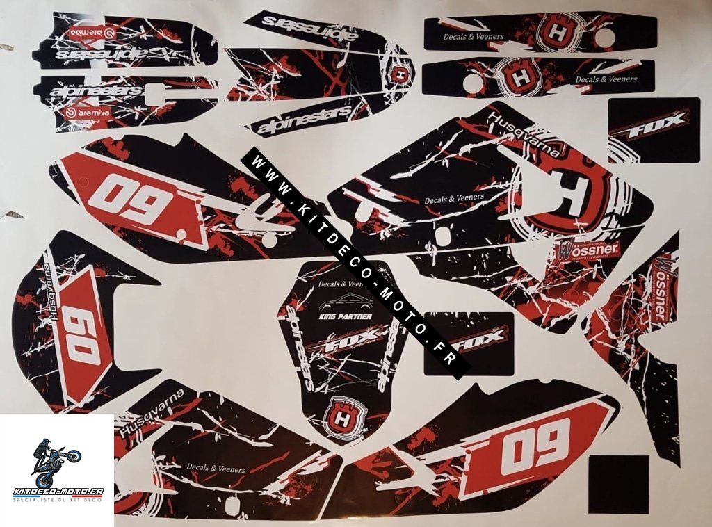 Kit DÉco Husqvarna Wr : Te : Sm : Cr : Tc 2000 2005 Red Fox