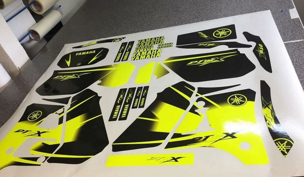 Kit Deco Dtx Yamaha 125 Dt Dtr Jaune Fluo