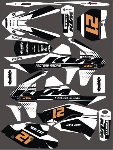 Kit Deco Ktm Motocross Sx Sxf 2016 2018 White