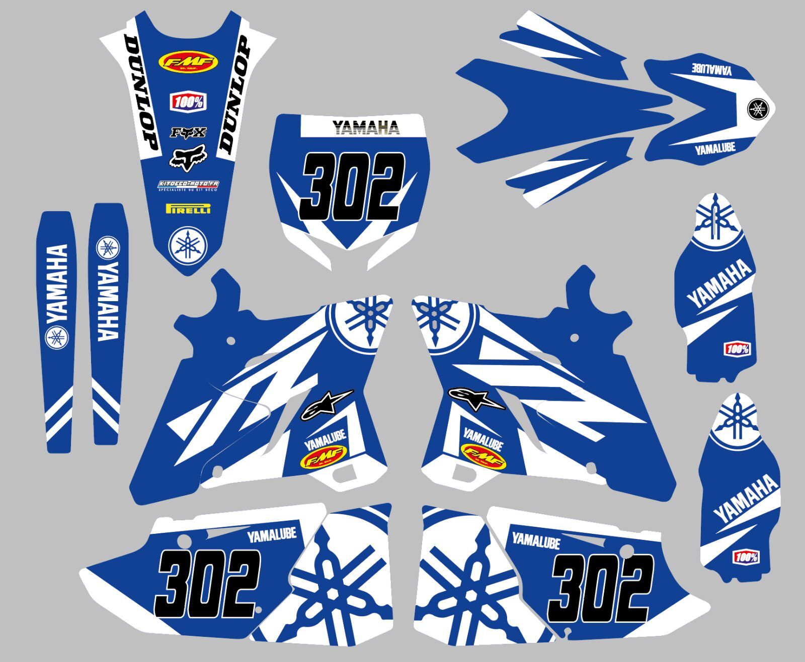 Kit Deco Yz Yzf Blue White