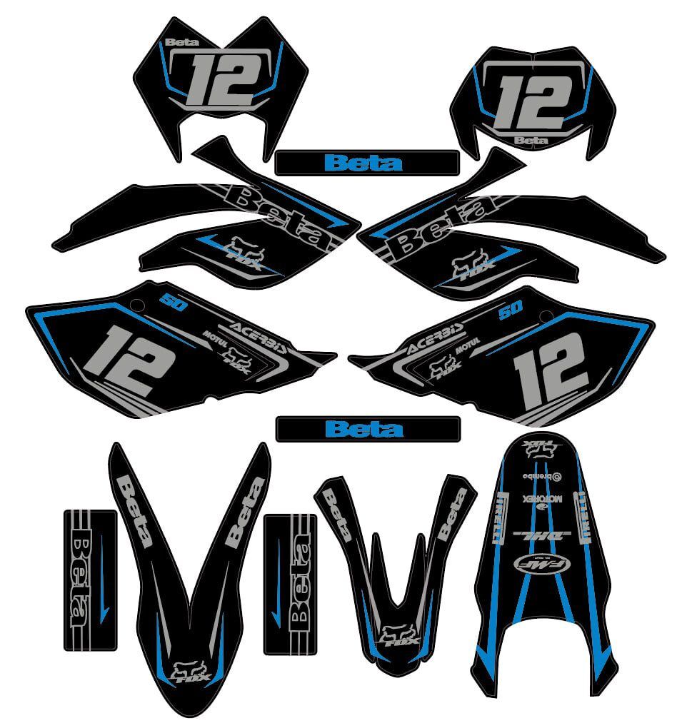 kit deco beta 50cc 2006 2010 bleu