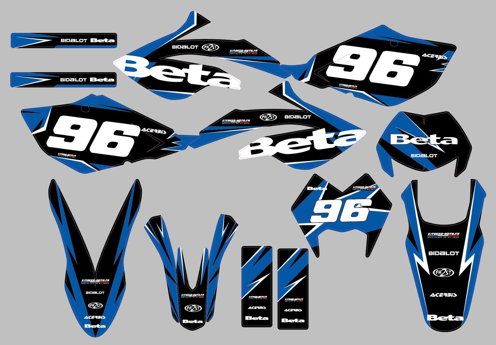 kit deco beta 50cc 2006 2010 blue racing