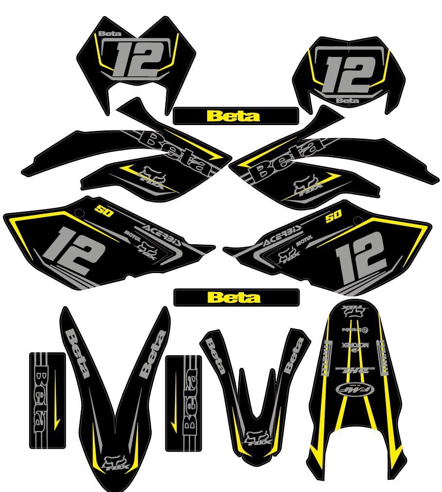 kit deco beta 50cc 2006 2010 jaune