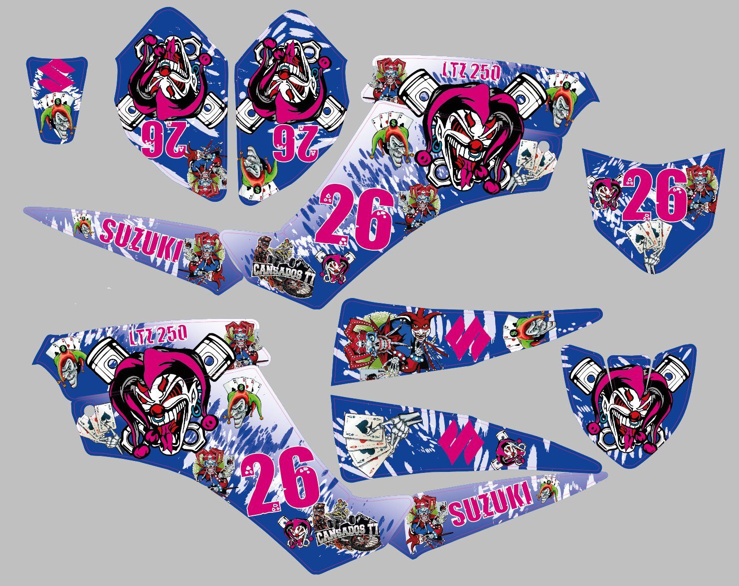 kit deco suzuki 250 ltz quad clowns