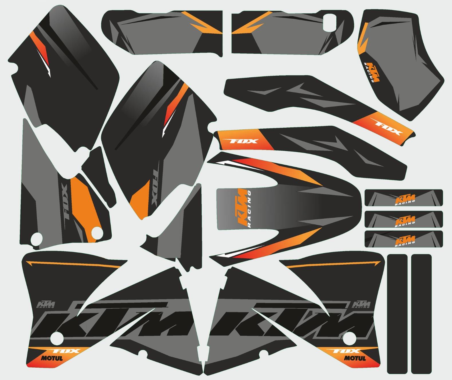 kit deco ktm exc 1998 2003 gris