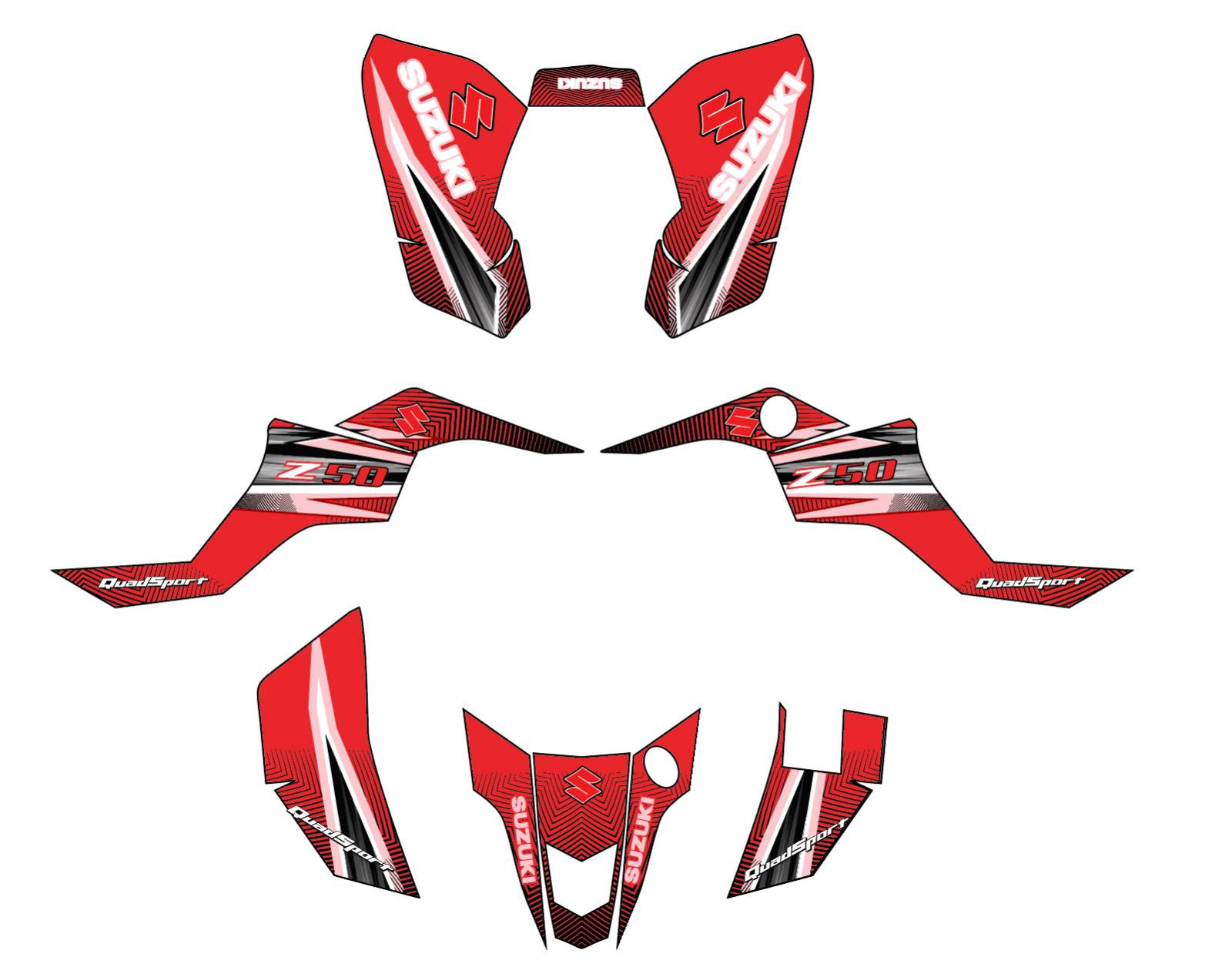 kit deco suzuki 50 ltz rouge