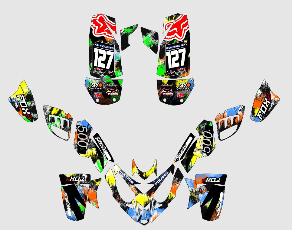 kit deco polaris predator 500 neon