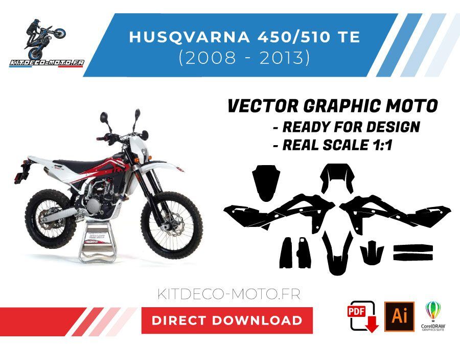 template vector husqvarna 450 510 te 2008 2013