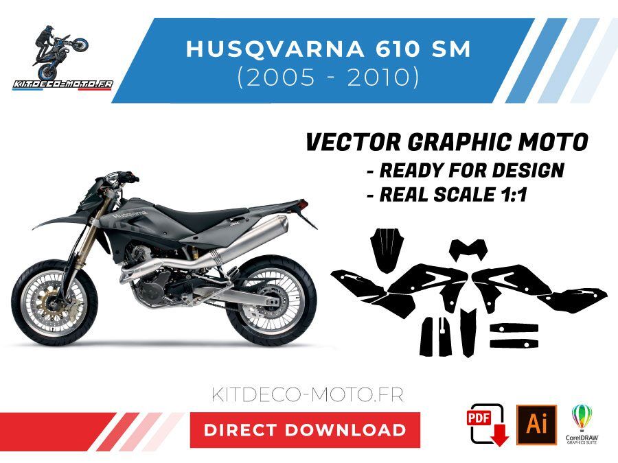 template vector husqvarna 610 sm 2005 2010