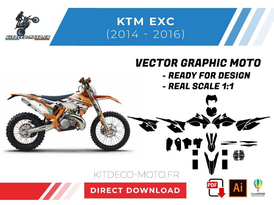 template ktm exc (2014 2015 2016) vector