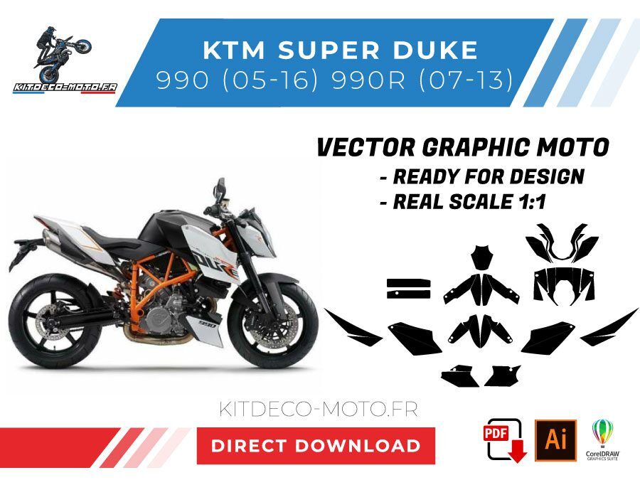 template vector ktm super duke 990 r