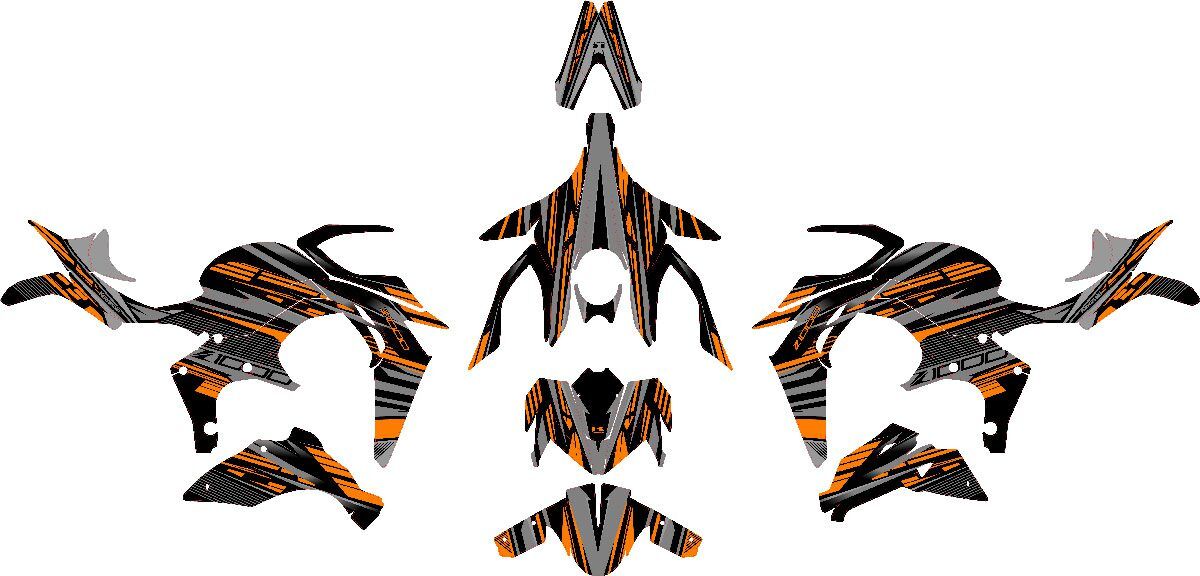 kit deco kawasaki z1000 dark orange maquette