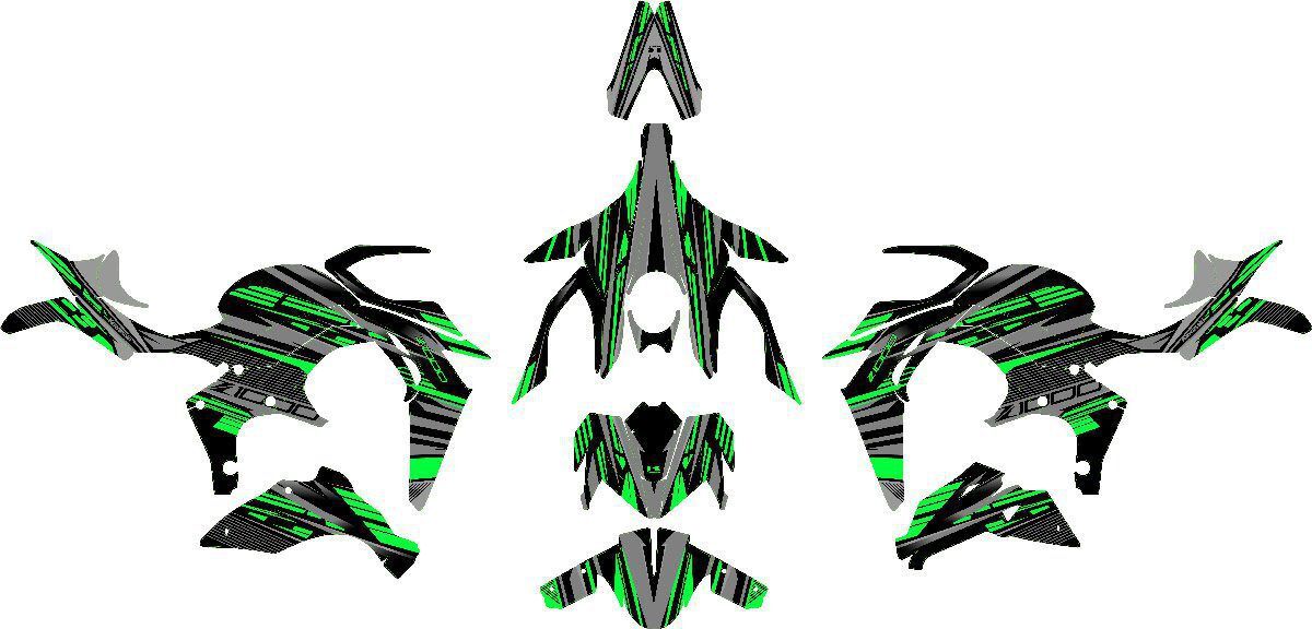 kit deco kawasaki z1000 dark vert maquette