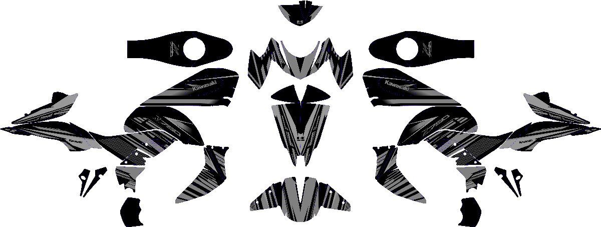 kit deco kawasaki z750 dark gris maquette