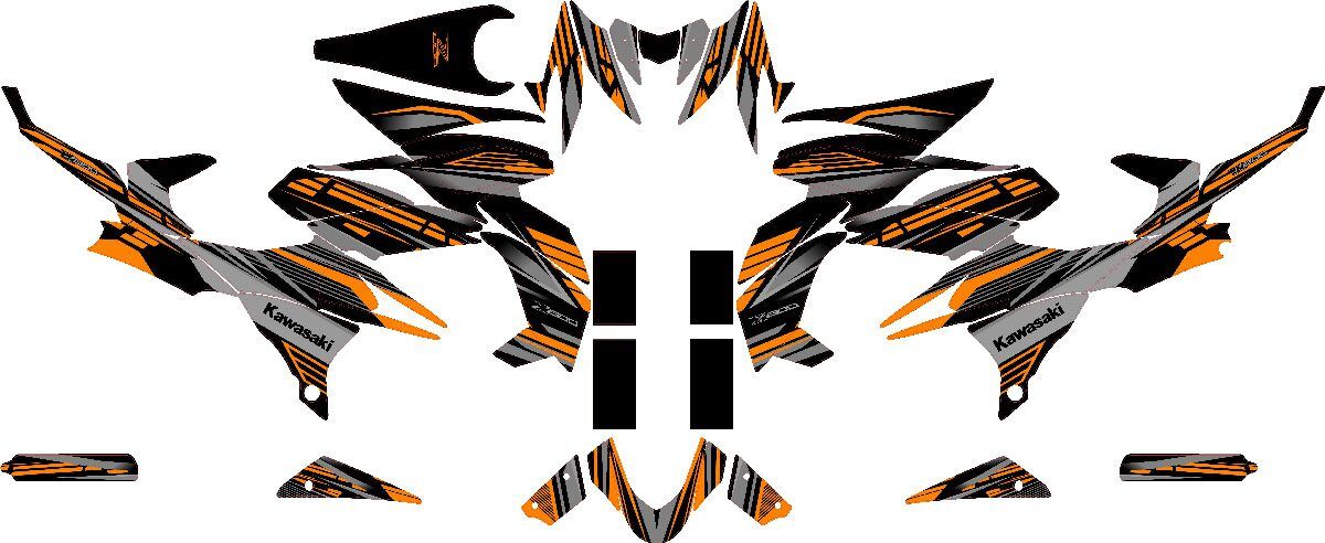 kit deco kawasaki z800 dark orange maquette