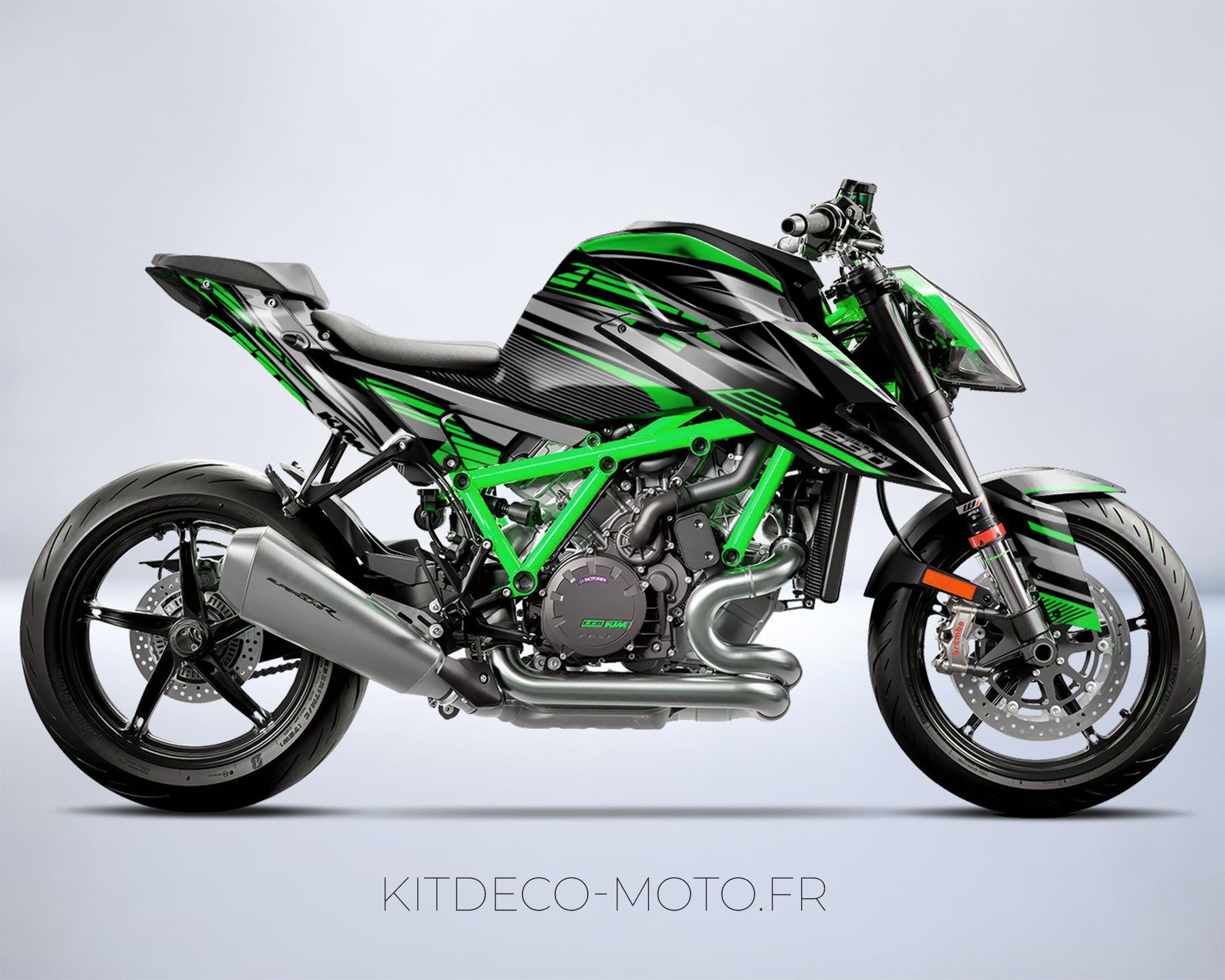 kit deco ktm 1290 superduke dark vert mockup