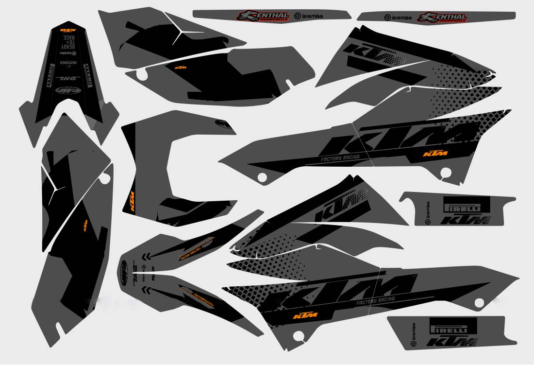 kit deco ktm 690 smcr gris