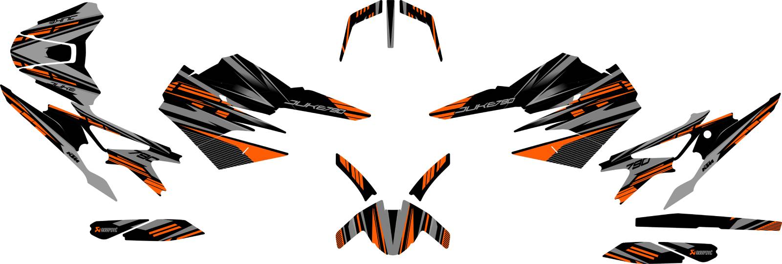 kit deco ktm 790 890 duke dark orange