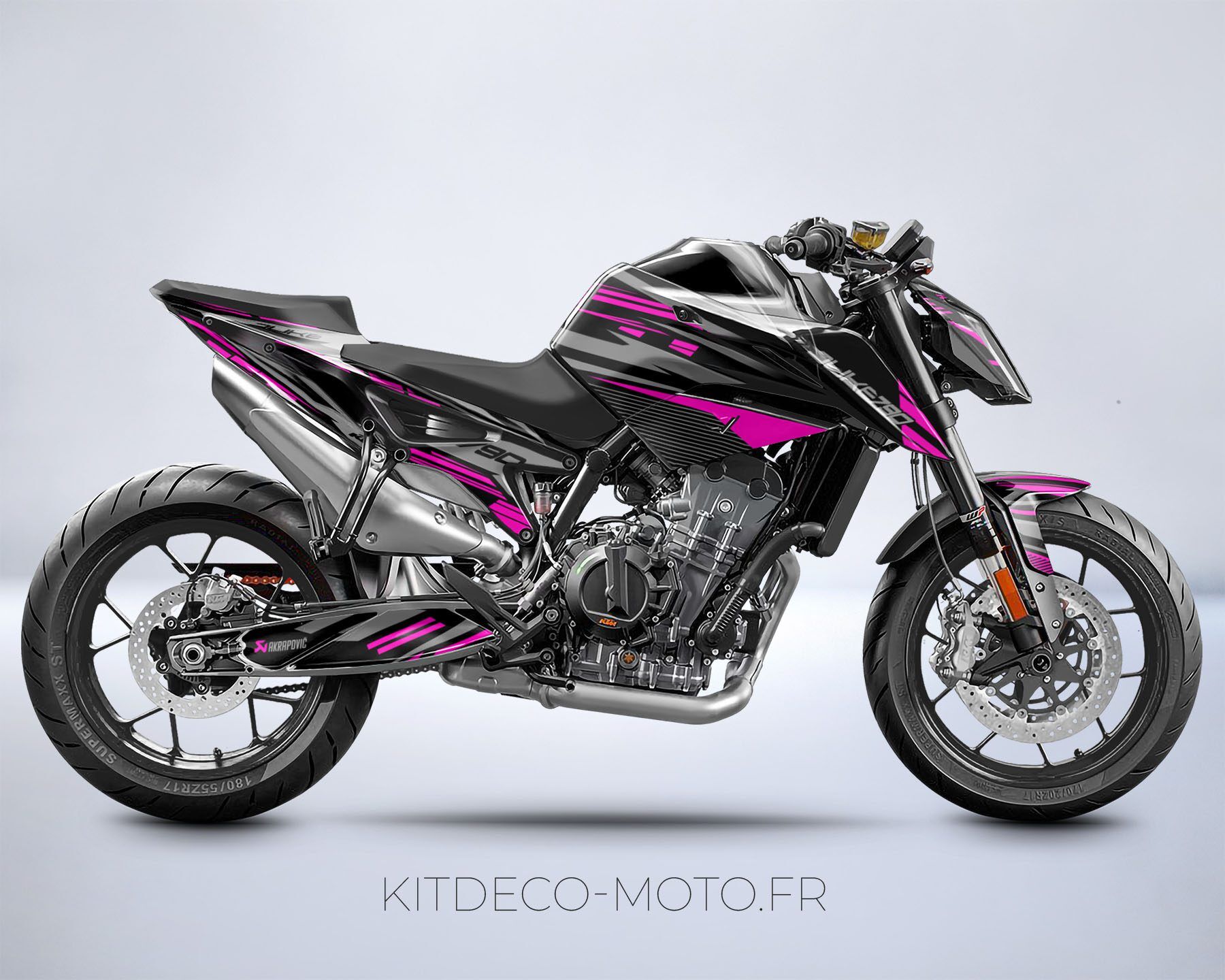 kit deco ktm 790 890 duke dark rose mockup