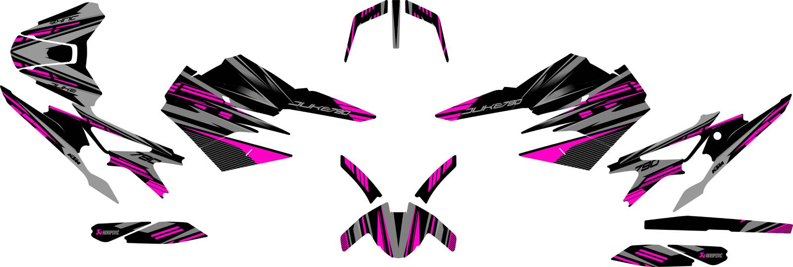 kit deco ktm 790 890 duke dark rose