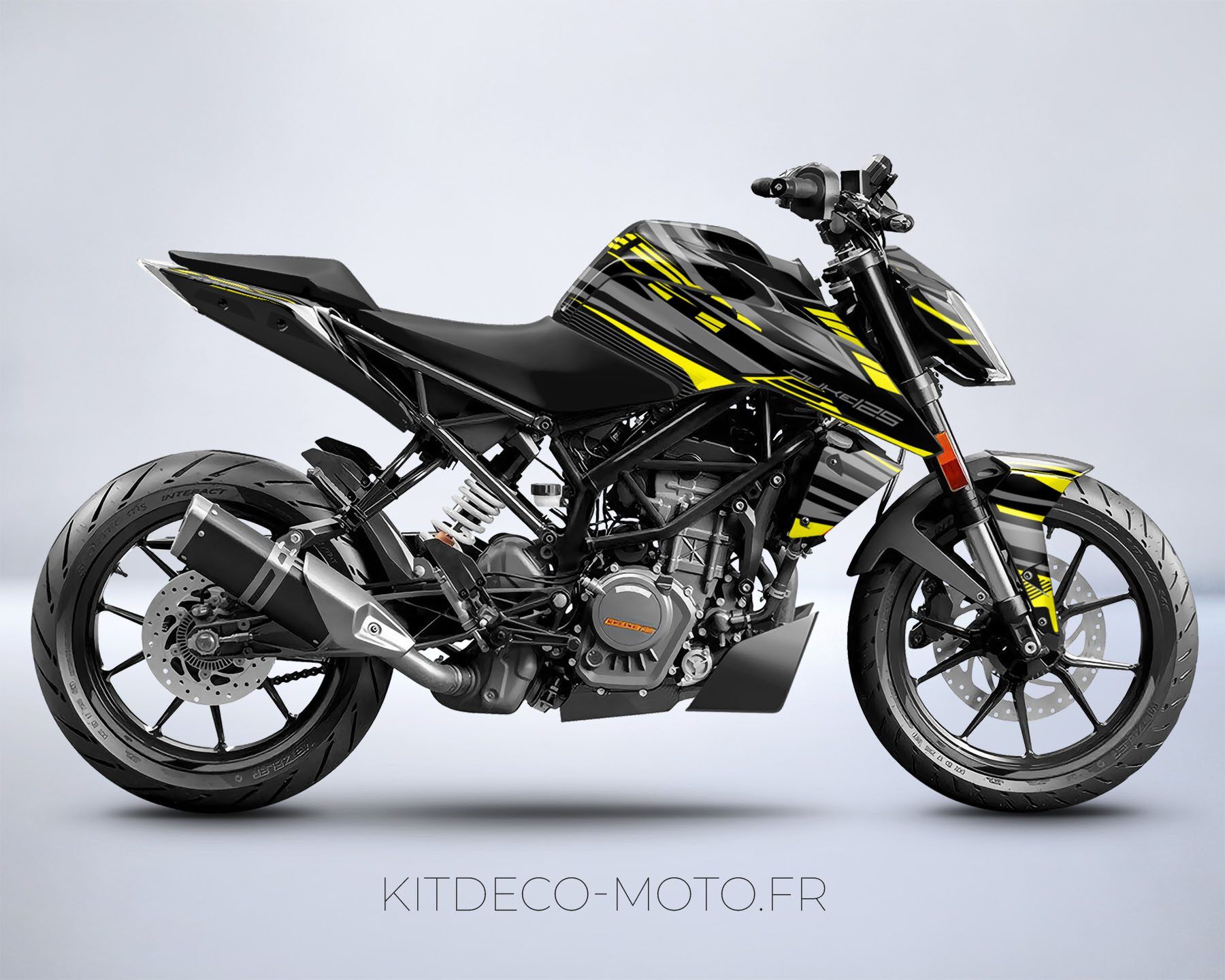 kit deco ktm duke 125 390 dark jaune mockup