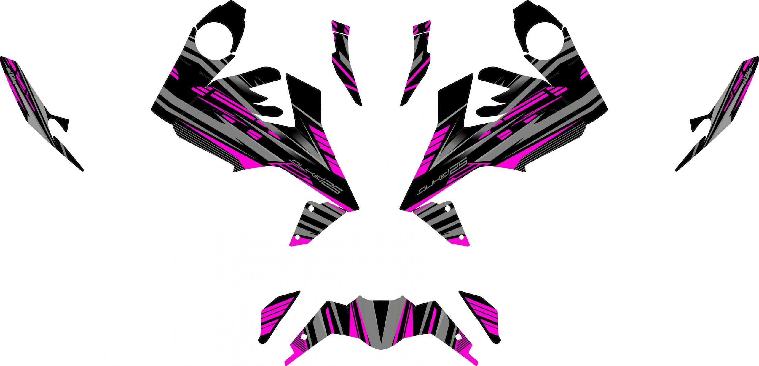 kit deco ktm duke 125 390 dark rose