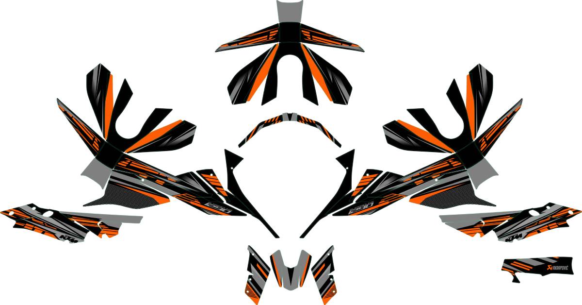 kit deco ktm superduke 1290 r dark orange