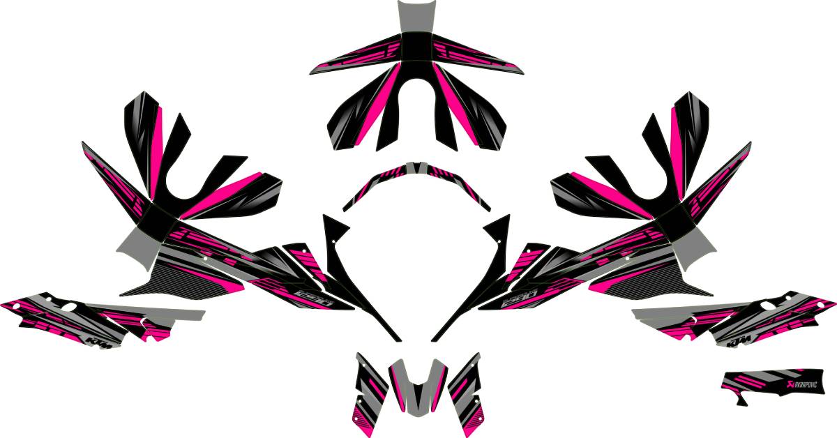 kit deco ktm superduke 1290 r dark rose