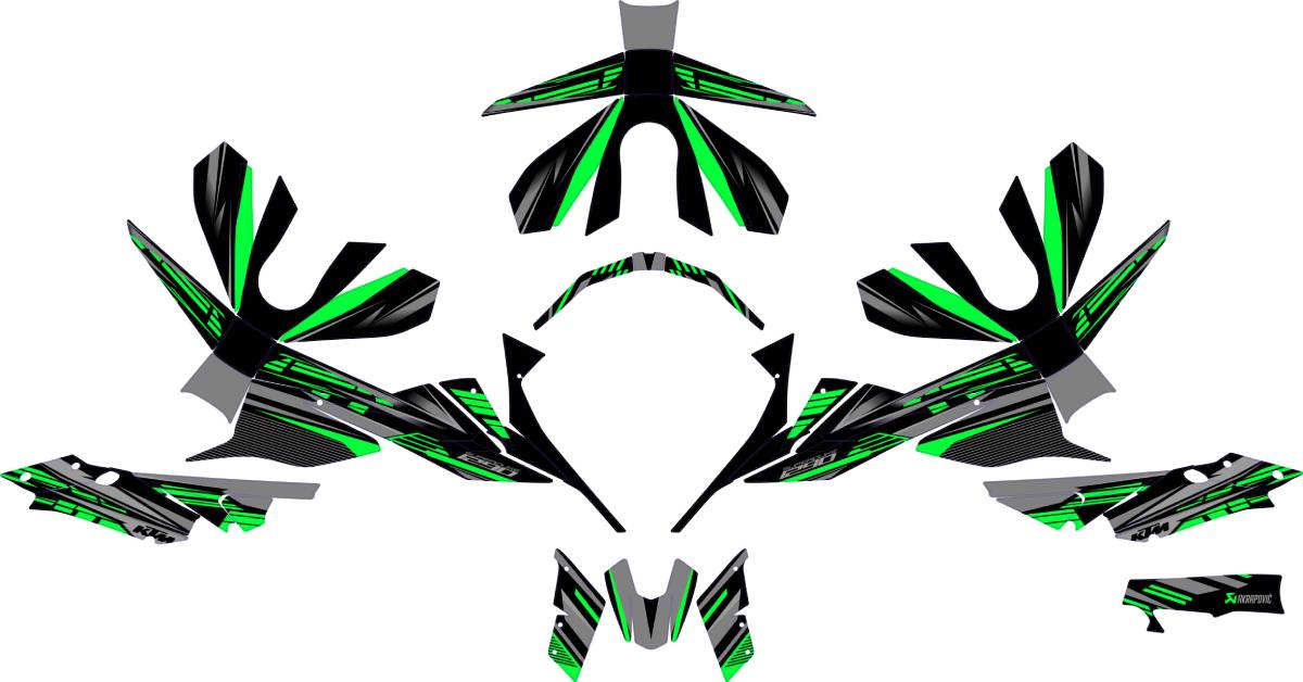 kit deco ktm superduke 1290 r dark vert