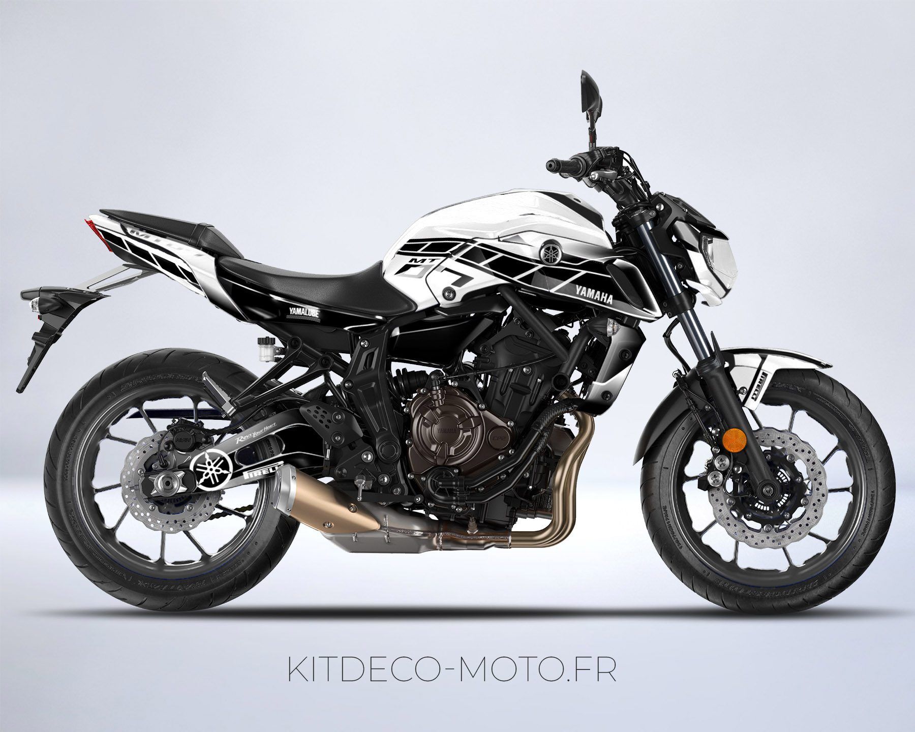kit deco moto yamaha mt 07 anniversaire blanc