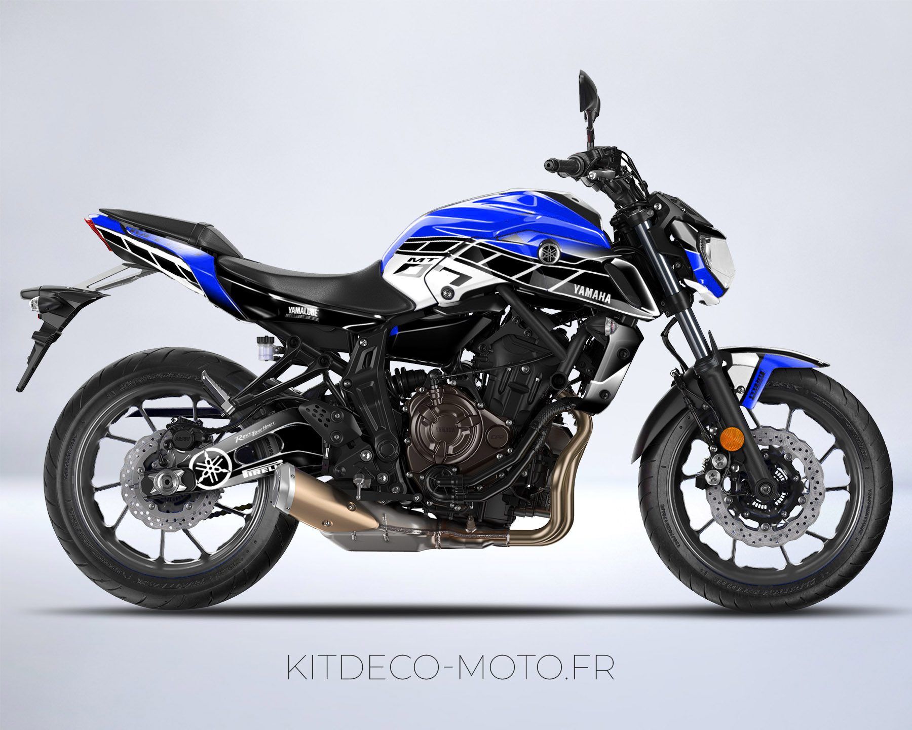 kit deco moto yamaha mt 07 anniversaire bleu