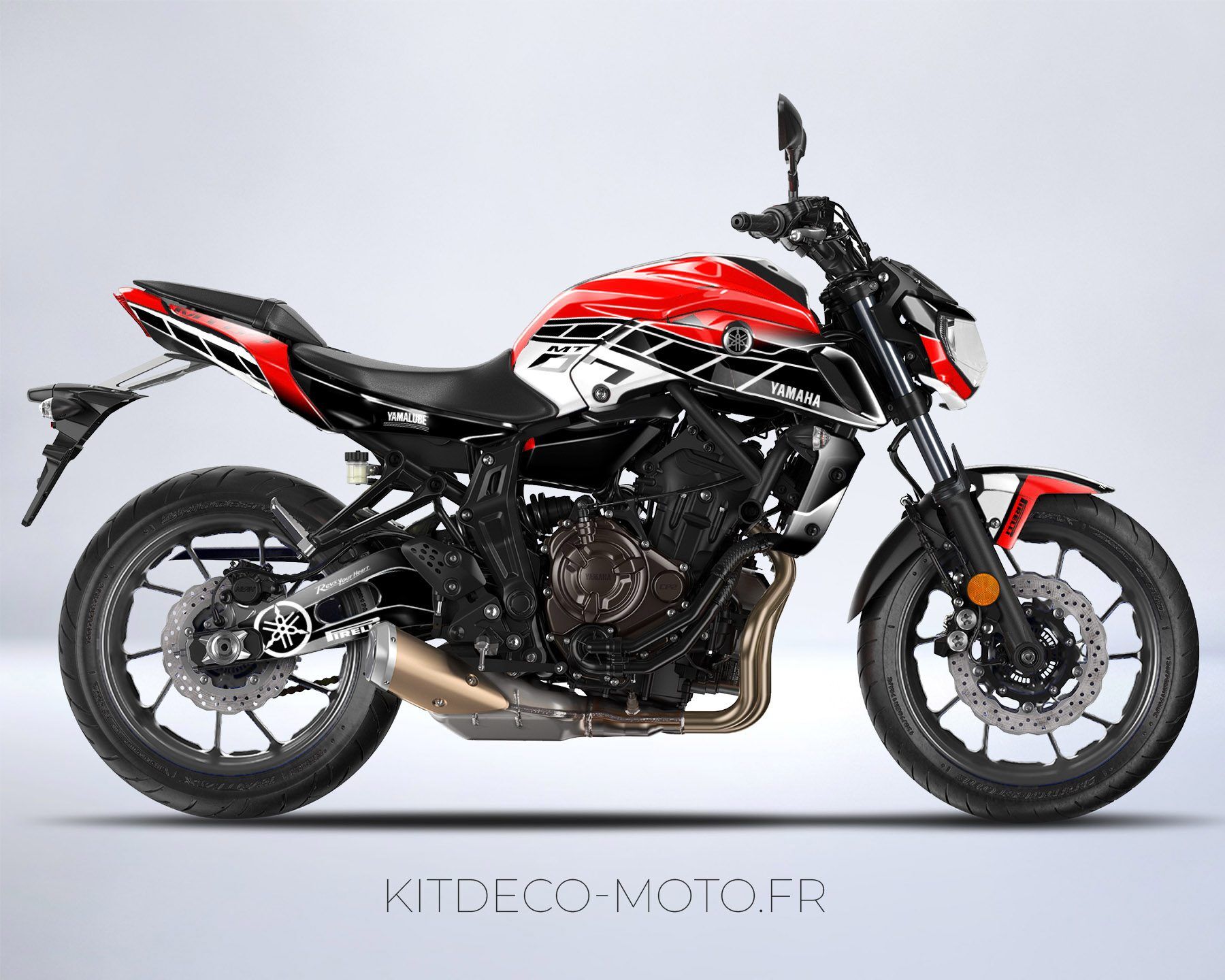 kit deco moto yamaha mt 07 anniversaire rouge