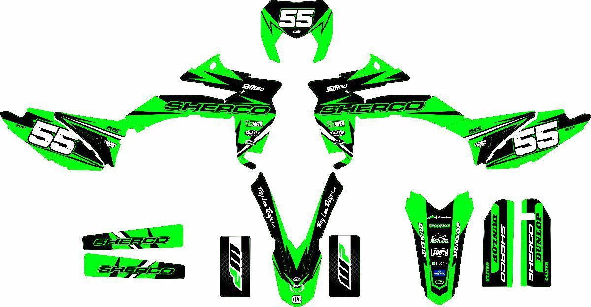 kit deco sherco 50 craft vert maquette
