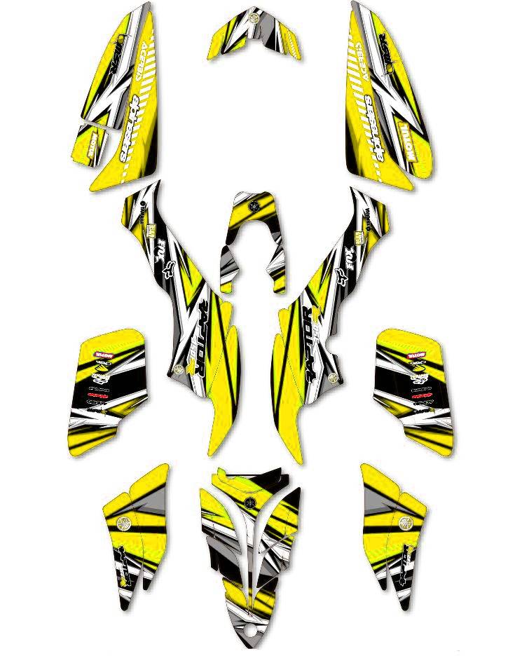 kit deco yamaha 350 raptor color jaune