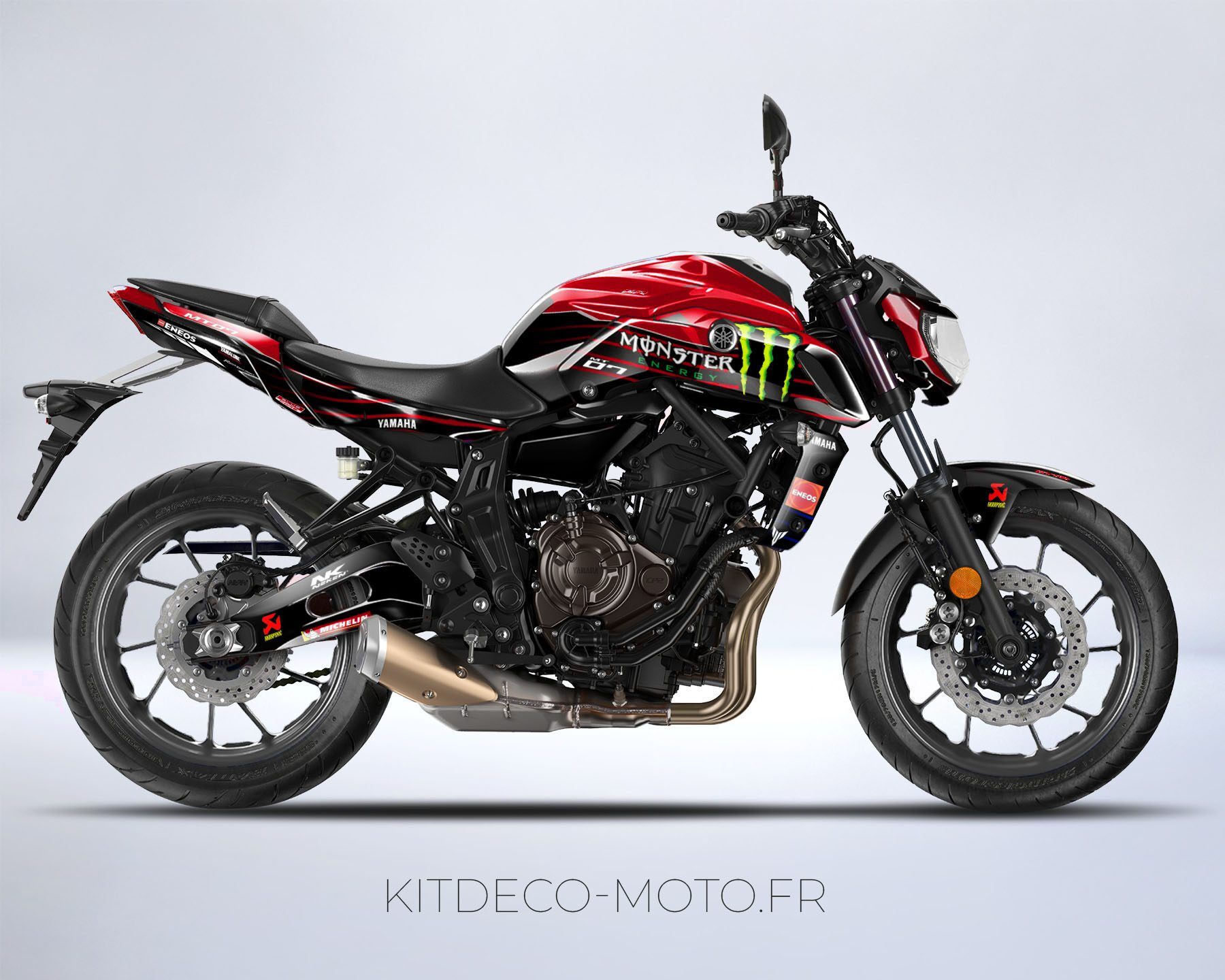 kit deco yamaha mt 07 monster energy rouge