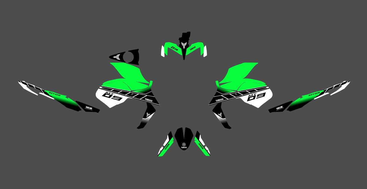 kit deco yamaha mt 09 anniversaire vert