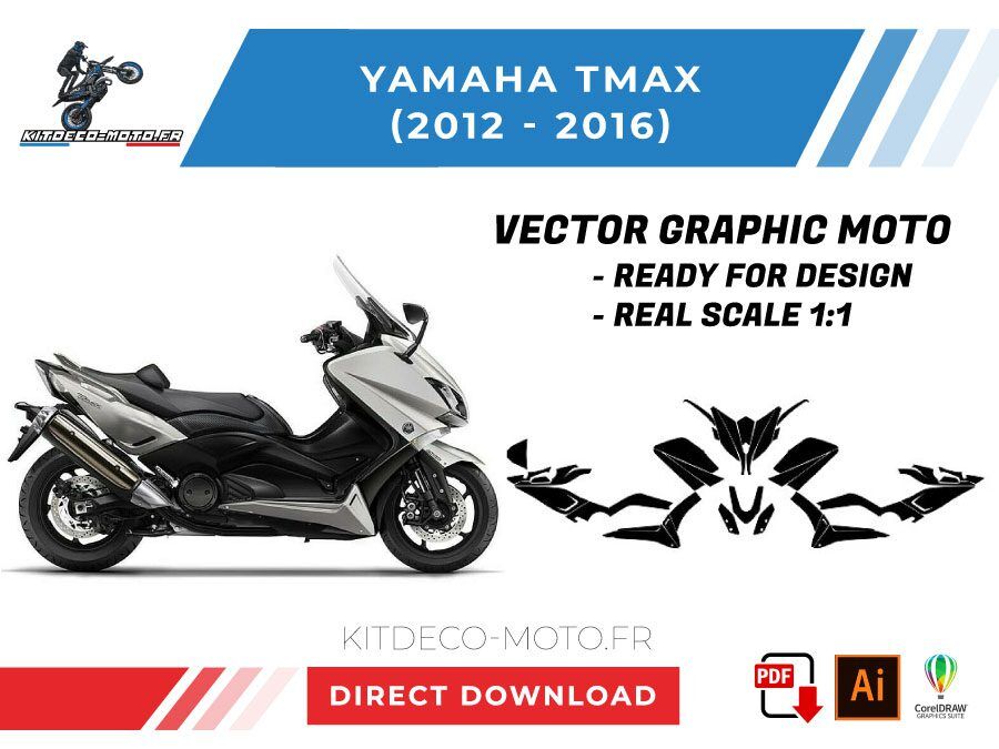 template vector yamaha tmax 2012 2016