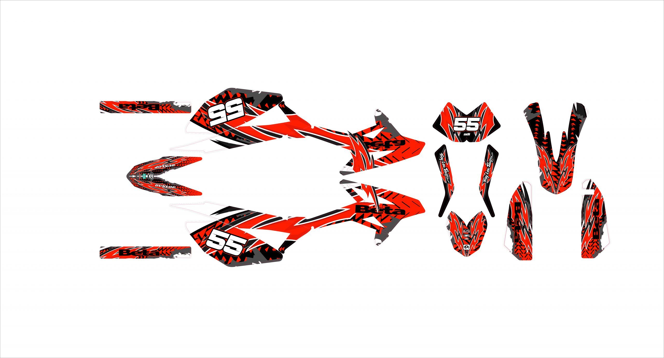 kit déco beta 50 – racing rouge – 2011 2020