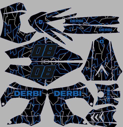 kit déco derbi 50 carénage victoria bull tun'r