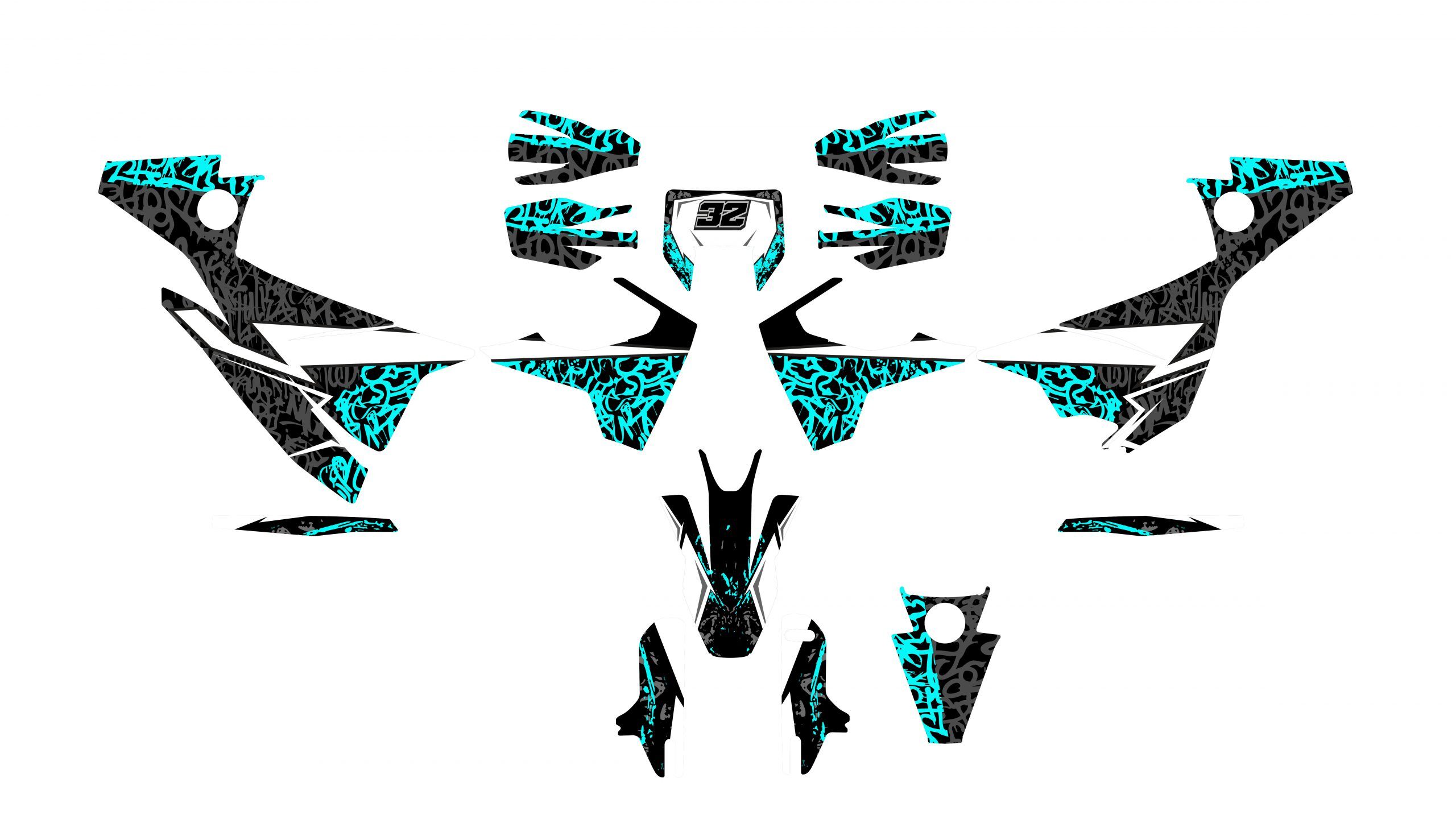 kit déco husqvarna 701 sm grafiti bleu