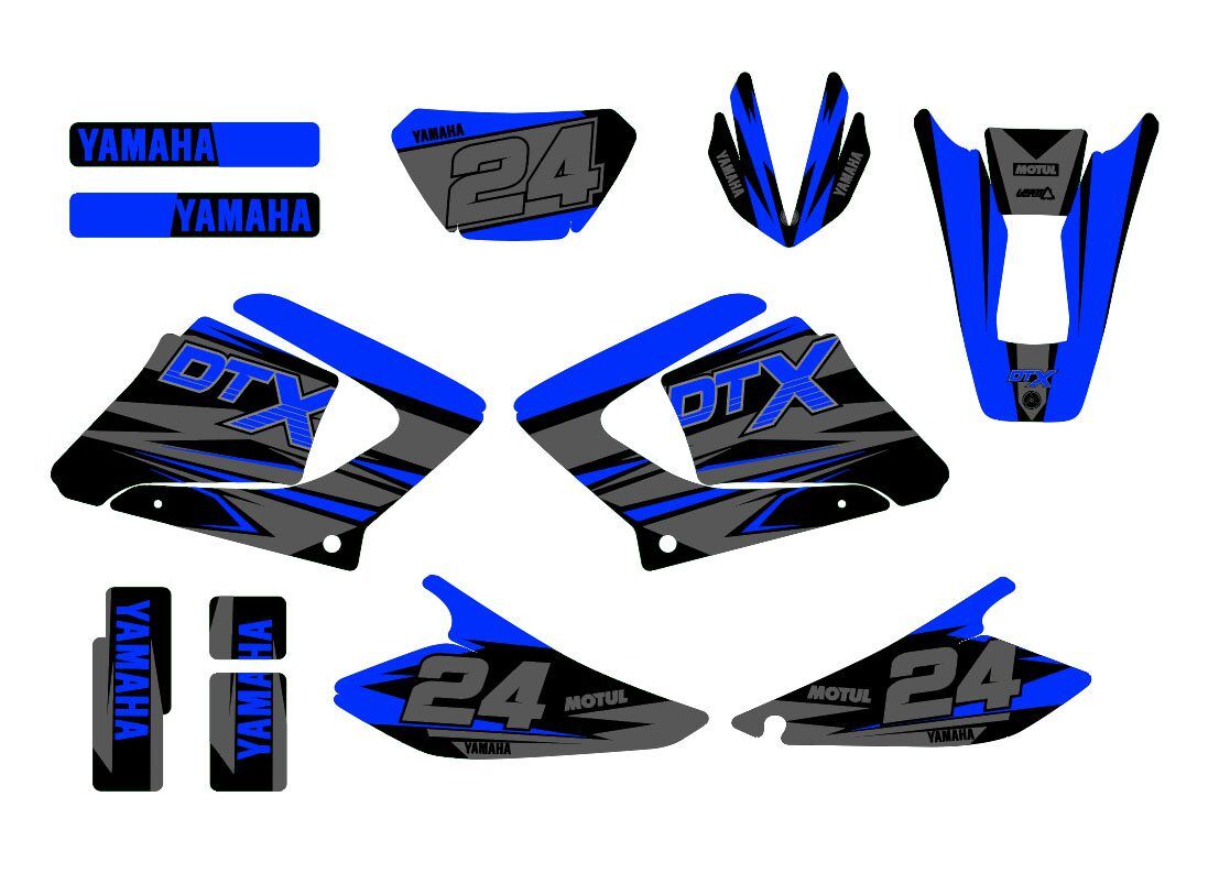 kit déco yamaha dt 125 – airline bleu